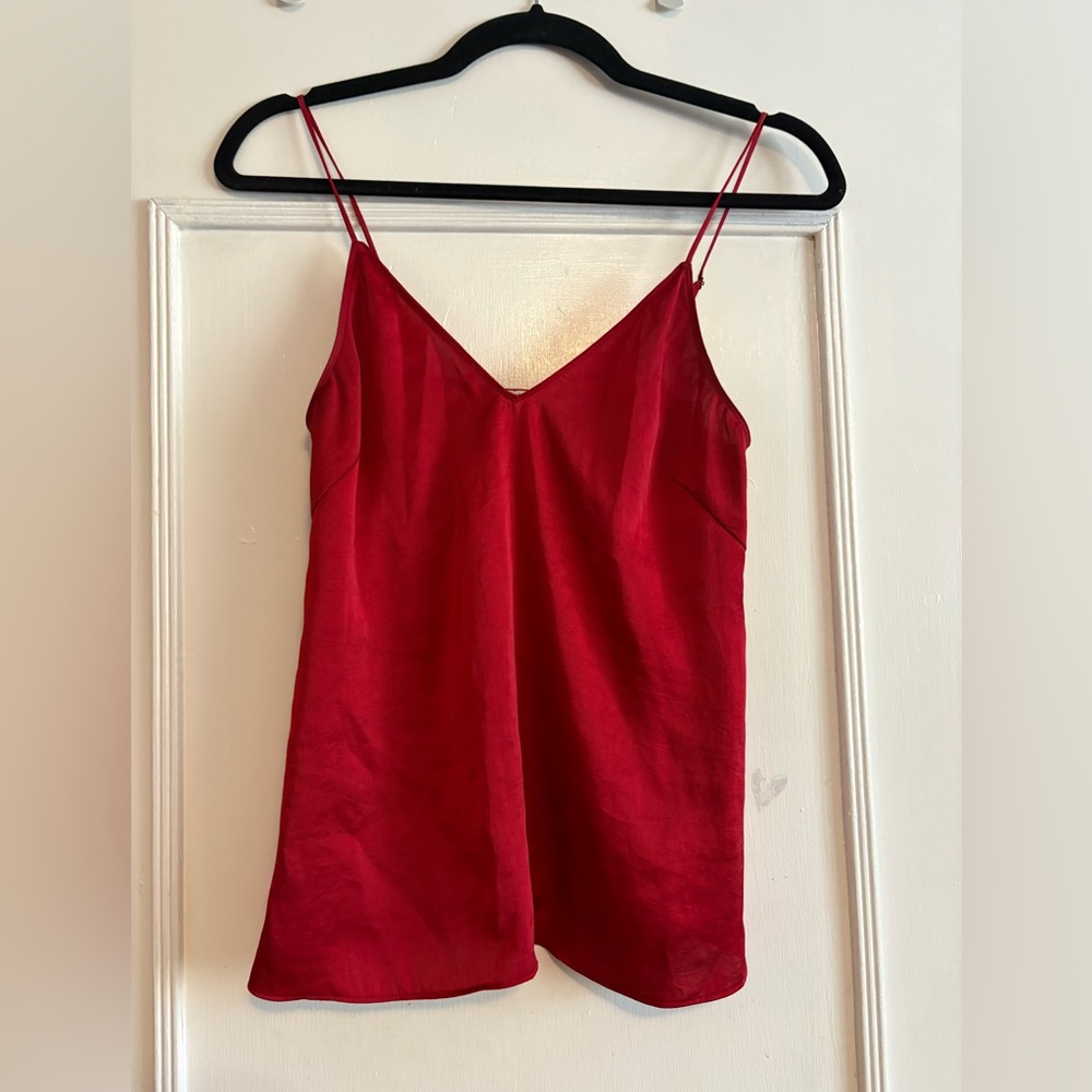 Aritzia Wilfred Free Red V-Neck Spaghetti Strap Camisole